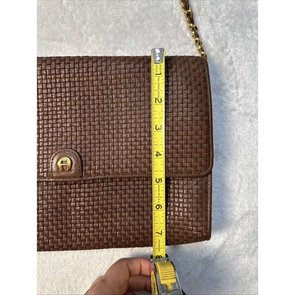 Vintage Etienne Aigner Woven Brown Crossbody Shoulder Handbag - Picture 13 of 14